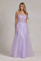 Embroidered Beads Sheer Bodice A-Line Long Prom Dress NXF1087-Prom Dress-smcfashion.com