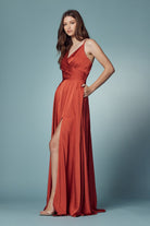 Double Breasted High Slit Long Bridesmaid & Prom Dress NXE1020-Prom Dress-smcfashion.com