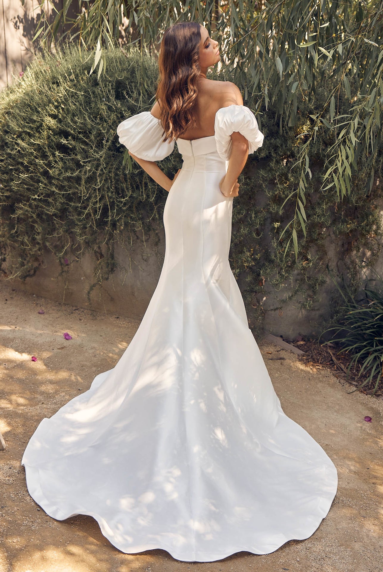 Off Shoulder Mermaid Open Back Long Wedding Dress NXJE966-Wedding Dress-smcfashion.com