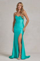 Side Slit Strapless Memraid Sweetheart Long Evening Dress NXT1139-Evening Dress-smcfashion.com