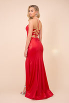Silky And Shiny Criss Crossed Neck Open Back Long Evening Dress NXM413-Evening Dress-smcfashion.com