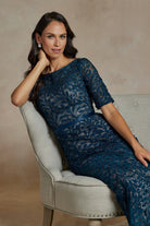 1/2 Sleeves Mermaid Embroidered Lace Long Mother of the Bride Dress NXJQ506-Mother of the Bride Dress-smcfashion.com