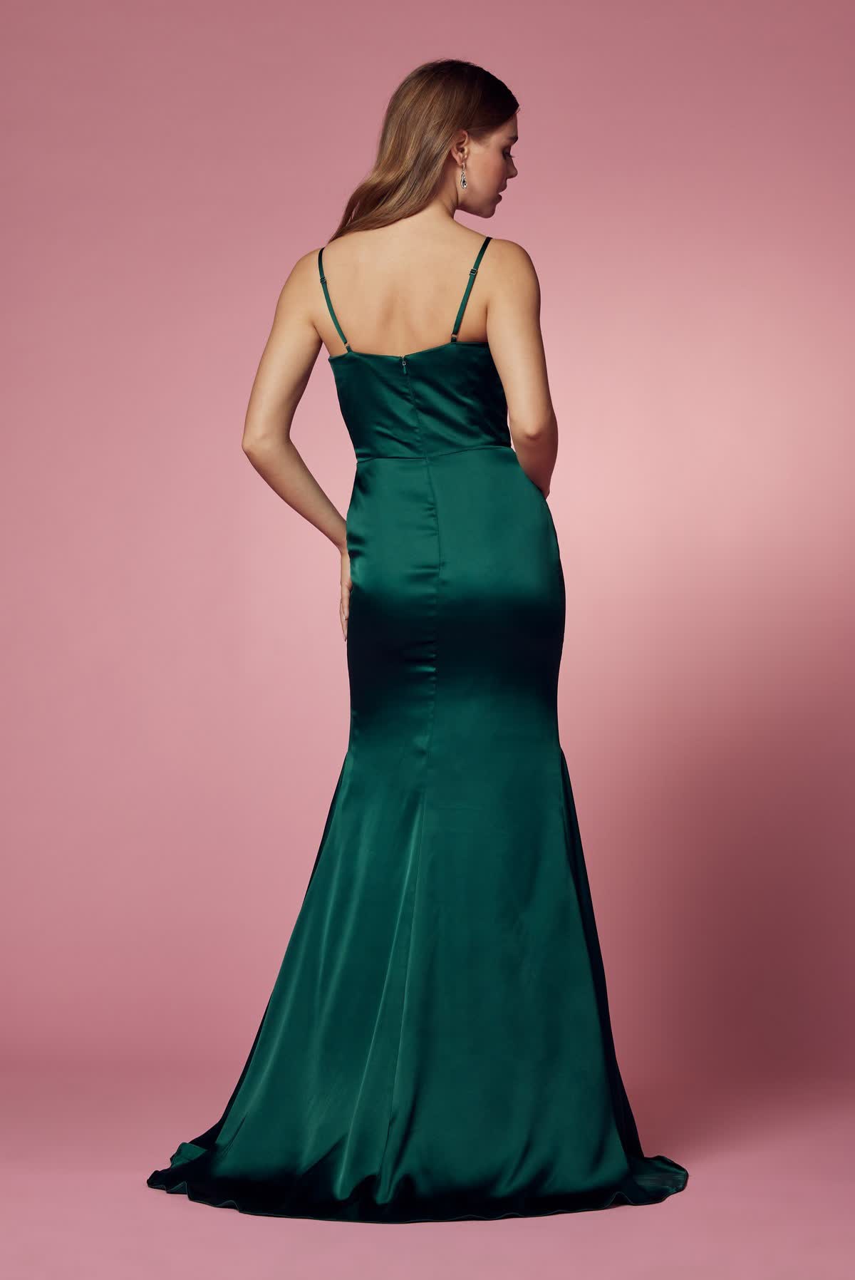 Open Back Spaghetti Straps Long Bridesmaid & Prom Dress NXR1026-Bridesmaid Dress-smcfashion.com
