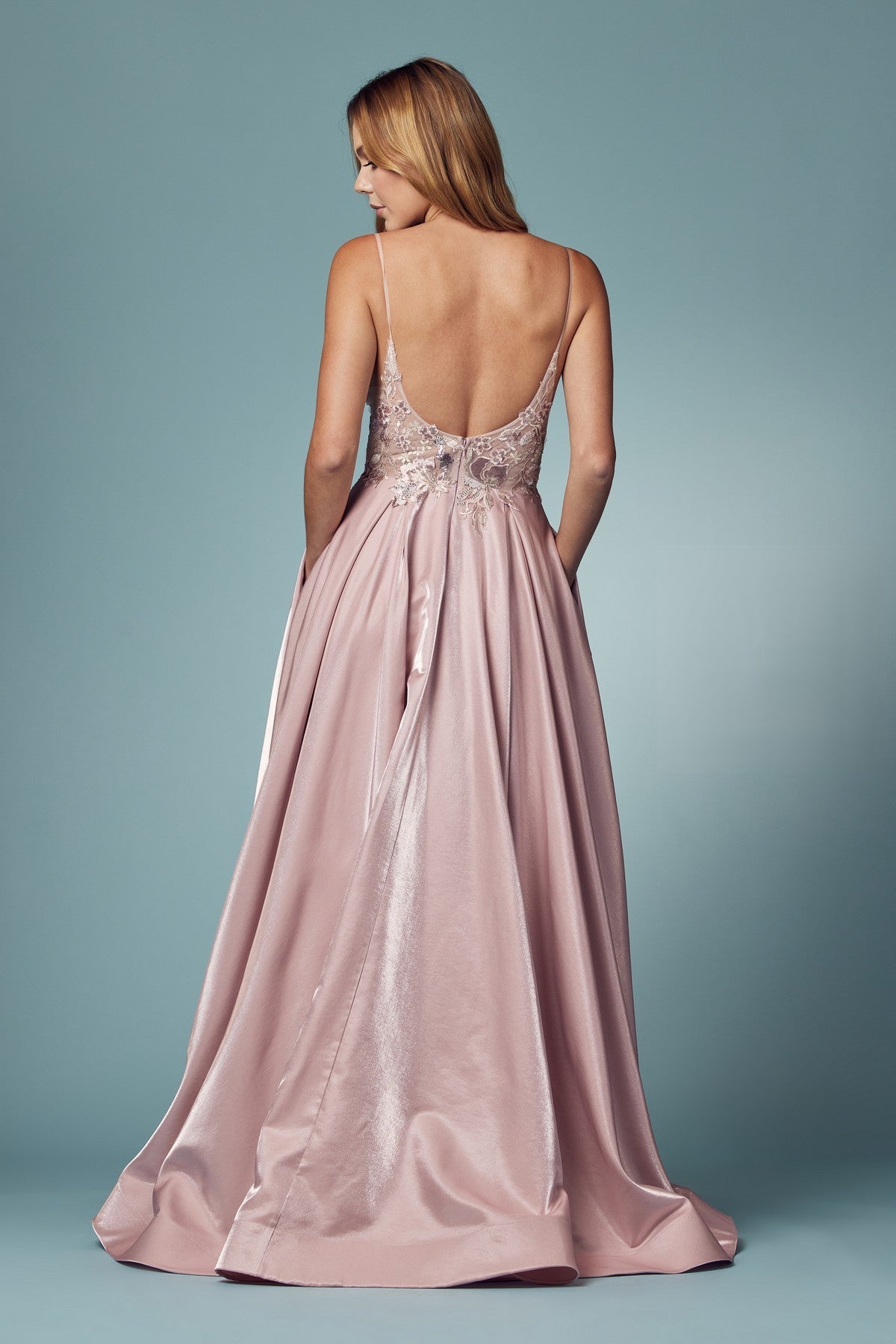 Glitter Embroidered Bodice A-Line Long Prom Dress NXE1004-Prom Dress-smcfashion.com