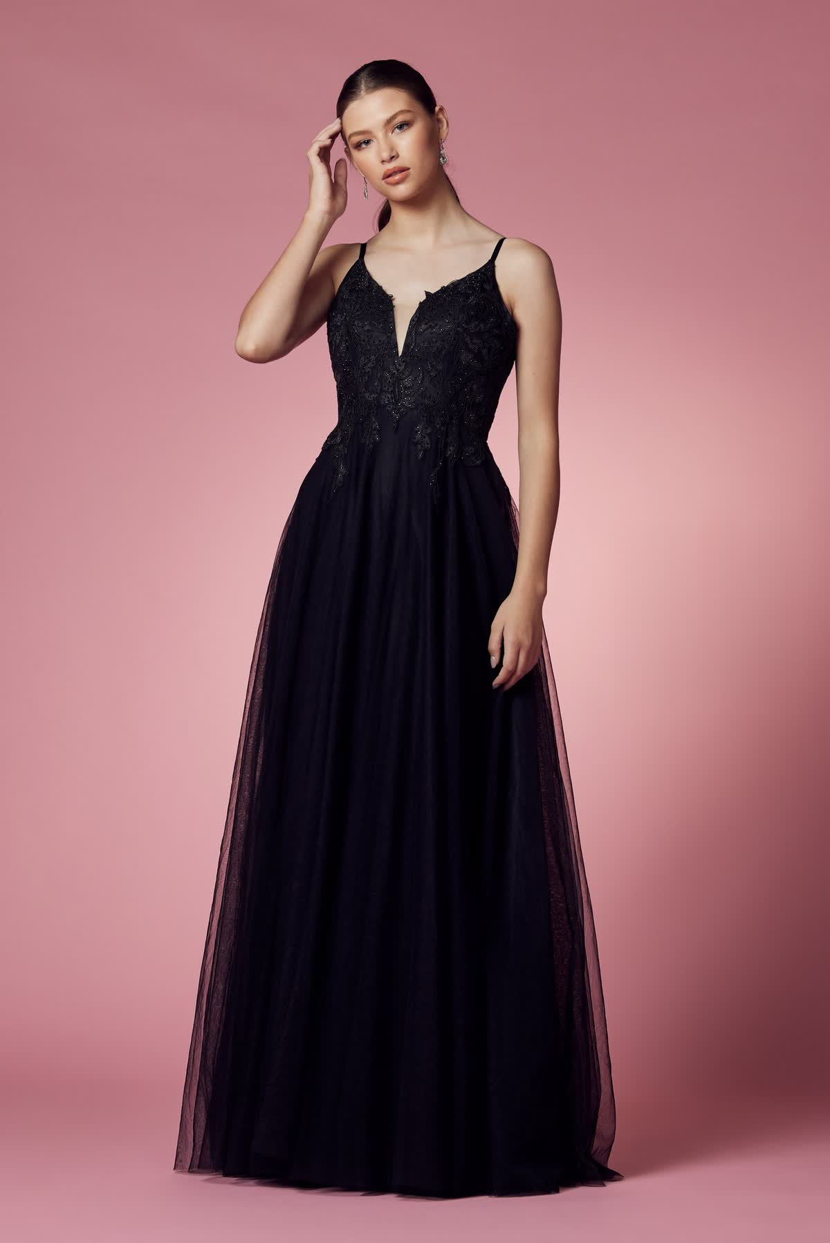 Embroidered Bodice Long Prom & Bridesmaid Dress NXR357-Bridesmaid Dress-smcfashion.com