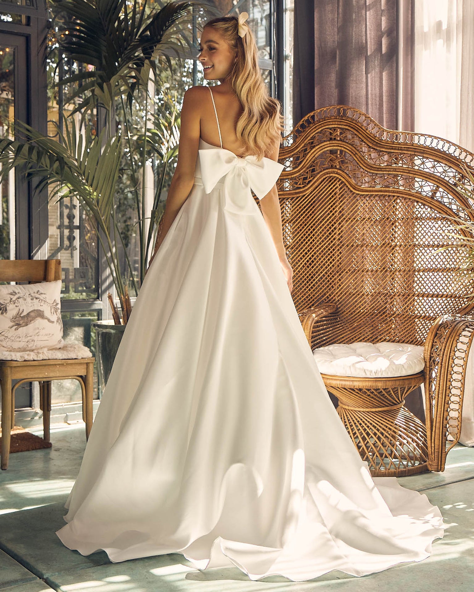 Illusion Straight Across A-Line Satin Spaghetti Straps Long Wedding Dress NXJE968-Wedding Dress-smcfashion.com