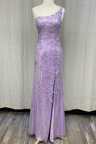 One Shoulder Embroidered Sequins Side Slit Long Prom Dress NXD1158-Prom Dress-smcfashion.com