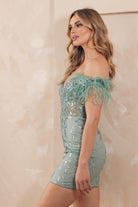 Featuring Sleeveless Sheer Bodice Sweetheart Off Shoulder Short Cocktail Dress NXL789-Cocktail Dress-smcfashion.com