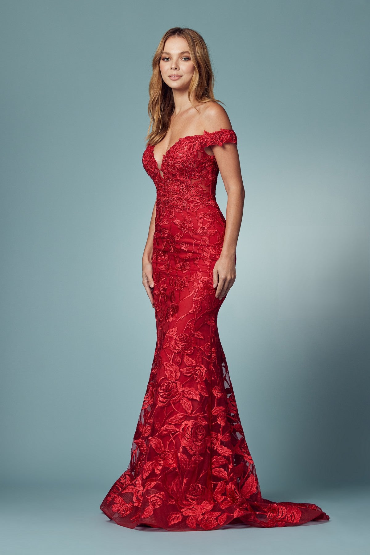 Off Shoulder Boho Inspired Mermaid Long Evening Dress NXC439-Evening Dress-smcfashion.com