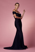 Off Shoulder Mermaid Long Evening & Mother Of The Bride Dress NXE497-Evening Dress-smcfashion.com