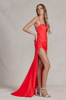 Deep Side Slit Sweetheart Open Criss Cross Back Long Evening Dress NXT1140-Evening Dress-smcfashion.com