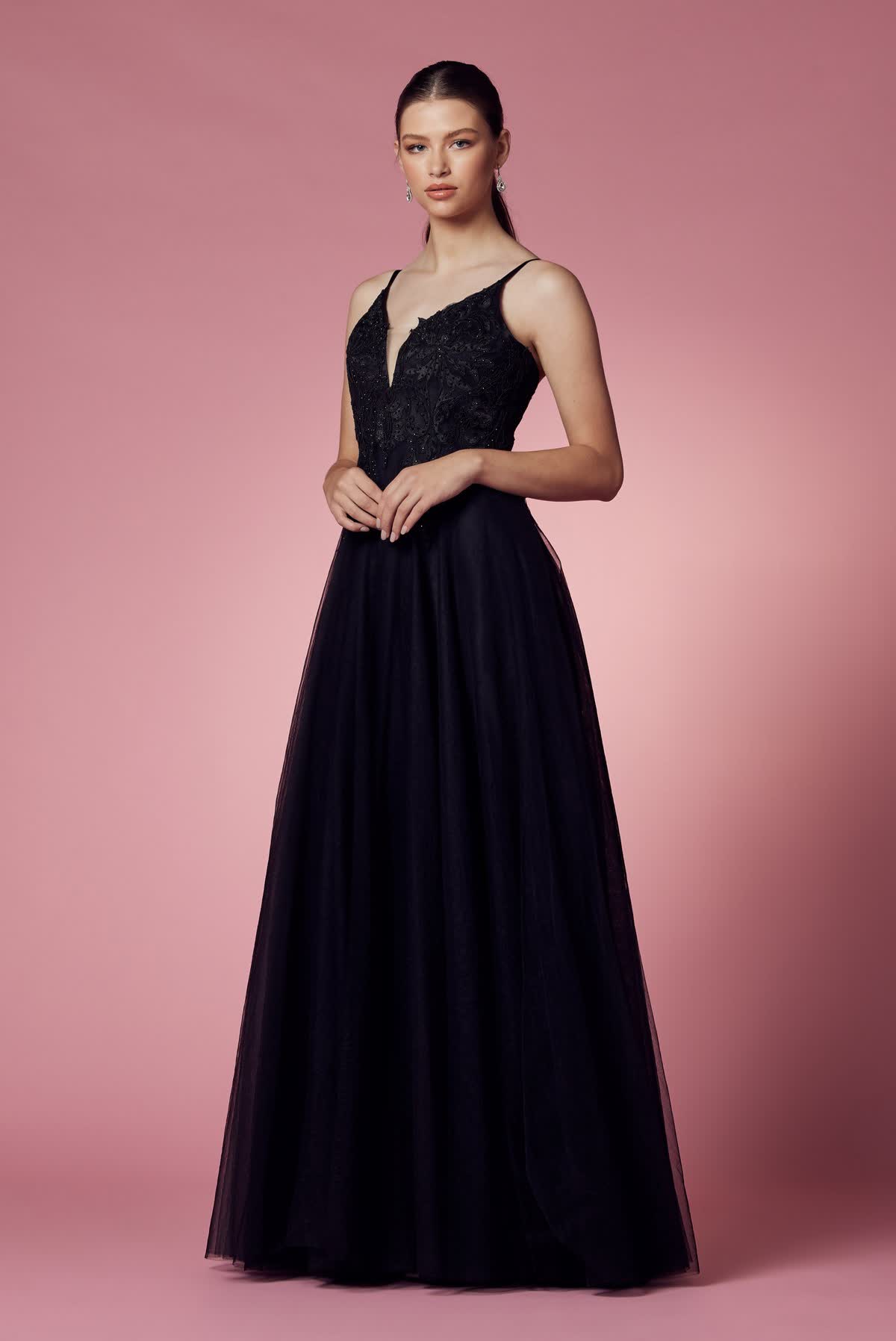 Embroidered Bodice Long Prom & Bridesmaid Dress NXR357-Bridesmaid Dress-smcfashion.com
