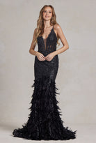 Ruffled Skirt Open Corset Back Mermaid Long Prom Dress NXC1111-Prom Dress-smcfashion.com