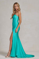 Side Slit Strapless Memraid Sweetheart Long Evening Dress NXT1139-Evening Dress-smcfashion.com