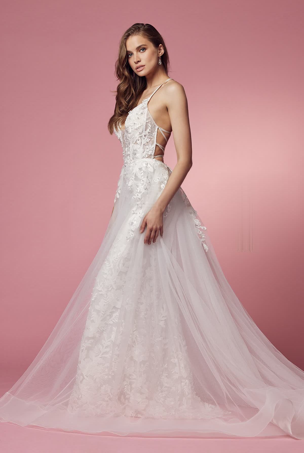 Lace & Beads Embroidered Mermaid Long Wedding Dress NXF485W-Wedding Dress-smcfashion.com