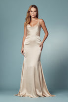 Open Back Spaghetti Straps Long Bridesmaid & Prom Dress NXR1026-Bridesmaid Dress-smcfashion.com