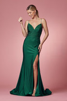 Embellished Jewel Side Slit Long Bridesmaid & Prom Dress NXE1038-Prom Dress-smcfashion.com