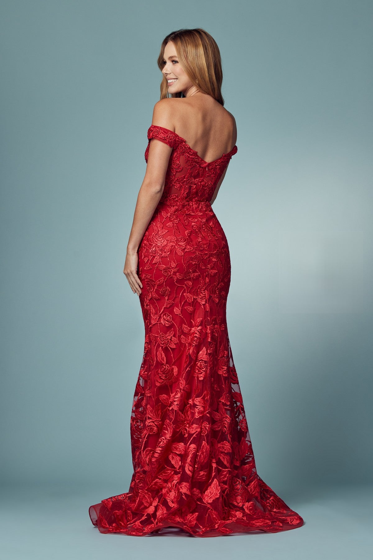 Off Shoulder Boho Inspired Mermaid Long Evening Dress NXC439-Evening Dress-smcfashion.com