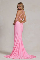 Mermaid Open Criss Cross Back Embroidered Bodice Long Evening Dress NXG1150-Evening Dress-smcfashion.com