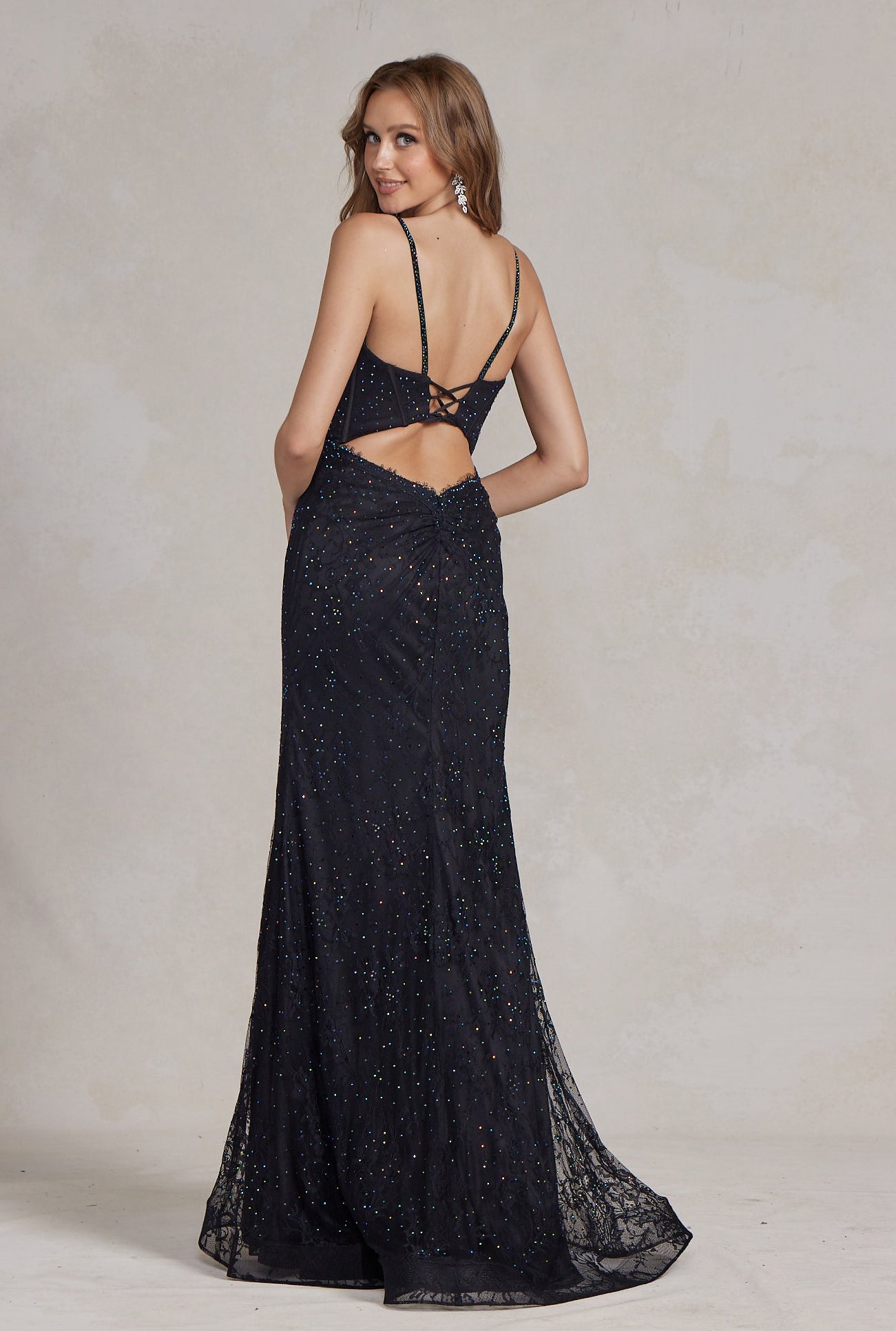 Side Slit Embroidered Tulle Spaghetti Straps Long Prom Dress NXB1145-Evening Dress-smcfashion.com