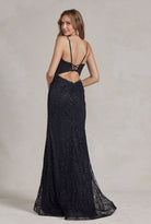 Side Slit Embroidered Tulle Spaghetti Straps Long Prom Dress NXB1145-Evening Dress-smcfashion.com