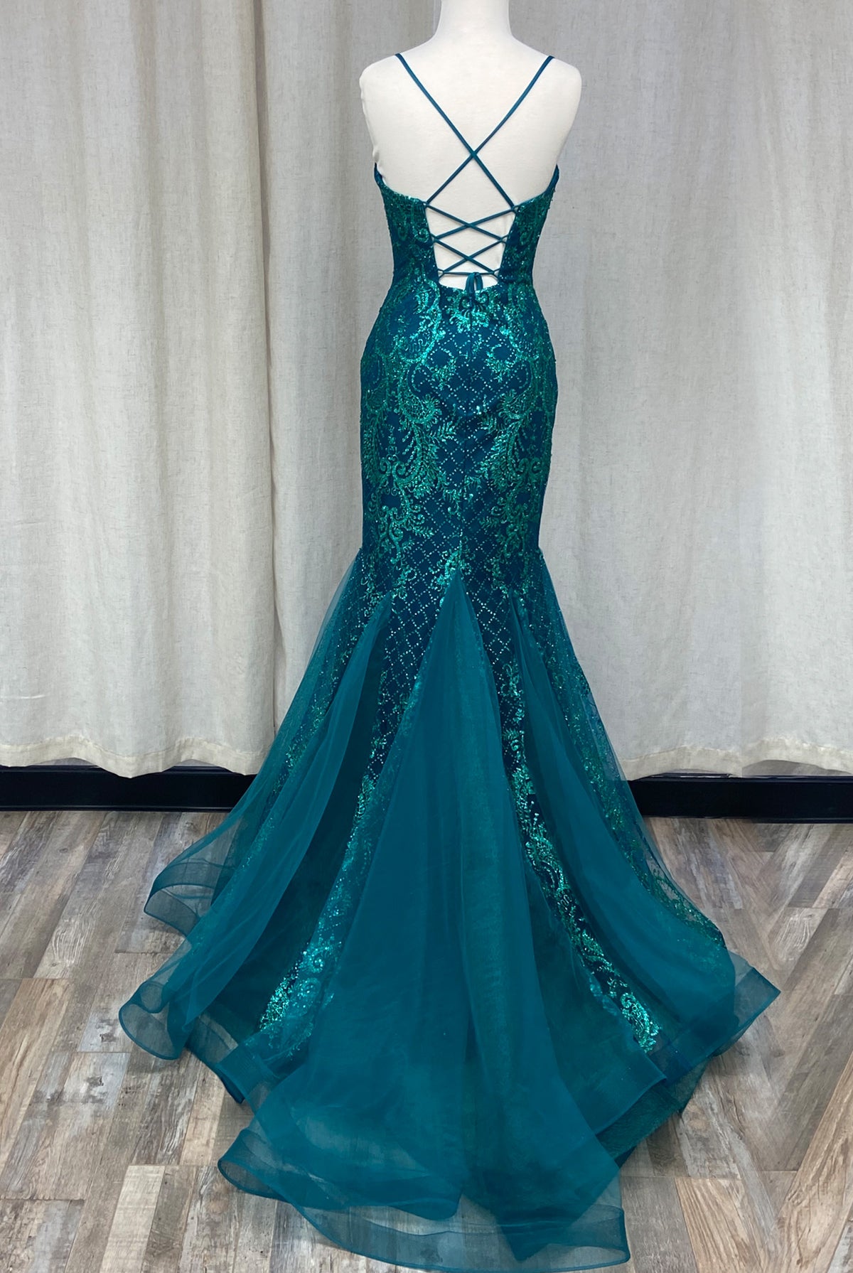 Memraid Tulle Skirt Embroidered Lace Long Prom Dress NXC1108-Prom Dress-smcfashion.com