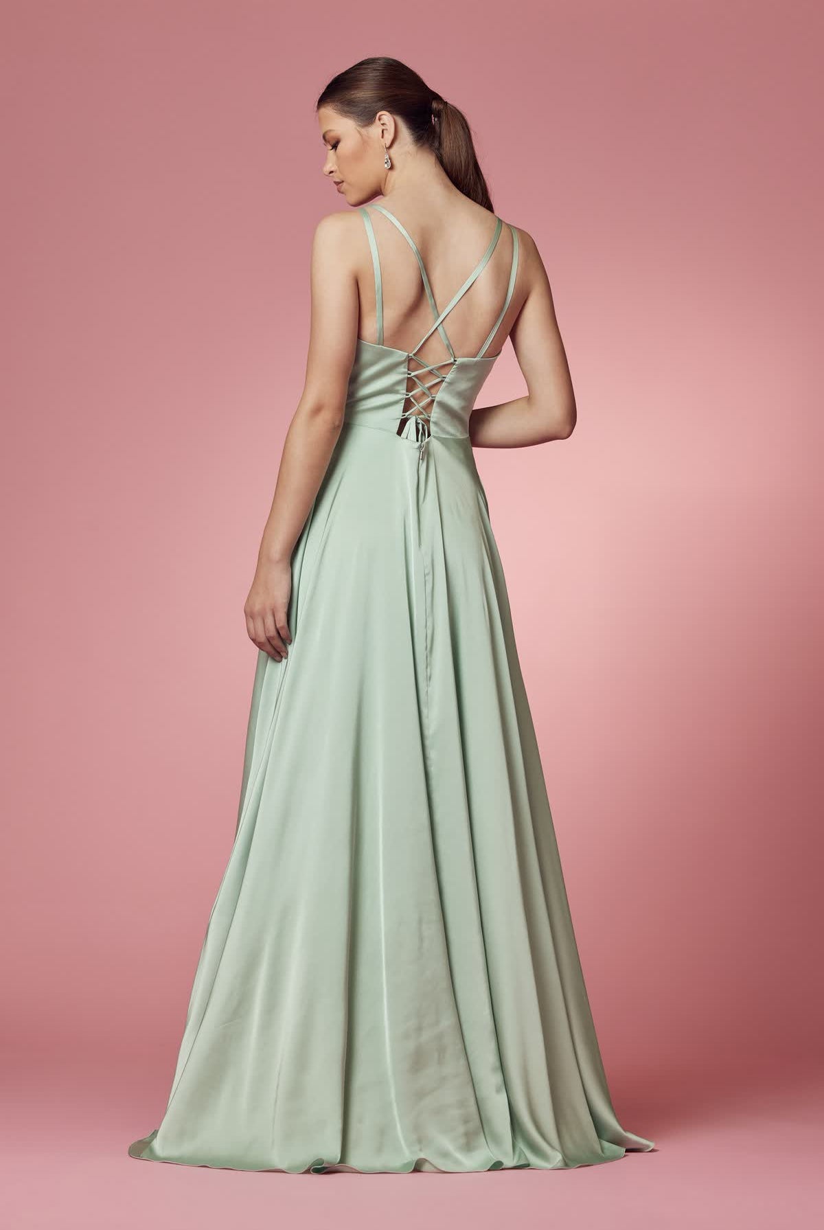Double Breasted High Slit Long Bridesmaid & Prom Dress NXE1020-Prom Dress-smcfashion.com