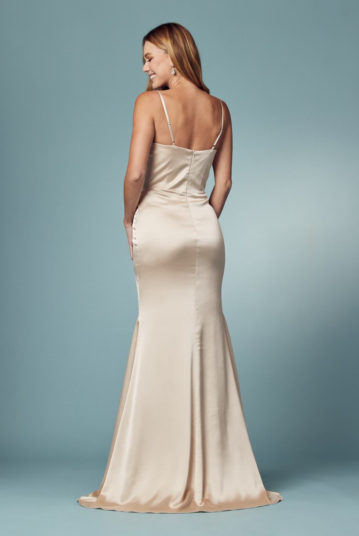 Open Back Spaghetti Straps Long Bridesmaid & Prom Dress NXR1026-Bridesmaid Dress-smcfashion.com