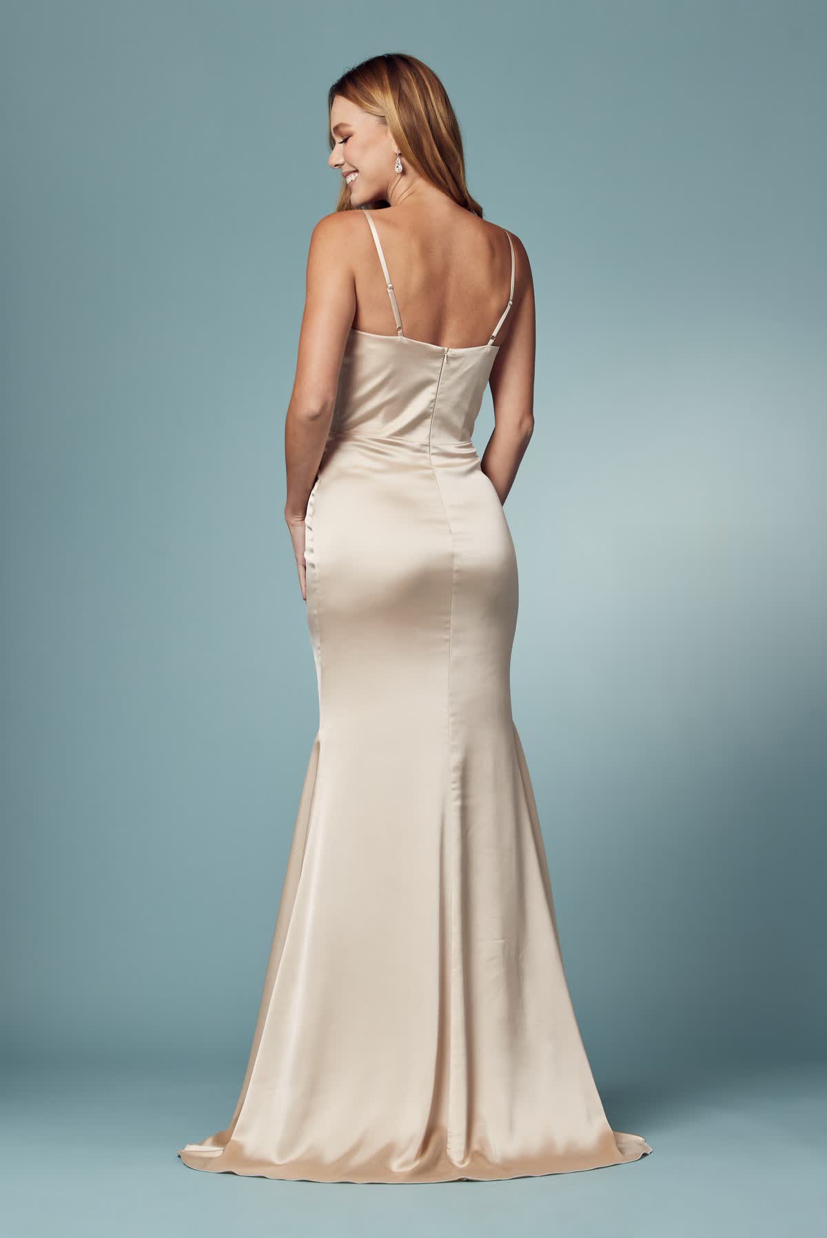 Open Back Spaghetti Straps Long Bridesmaid & Prom Dress NXR1026-Bridesmaid Dress-smcfashion.com