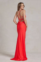 Deep Side Slit Sweetheart Open Criss Cross Back Long Evening Dress NXT1140-Evening Dress-smcfashion.com
