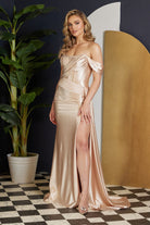 Off Shoulder Satin Open Back Long Evening Dress NXE1043-Evening Dress-smcfashion.com