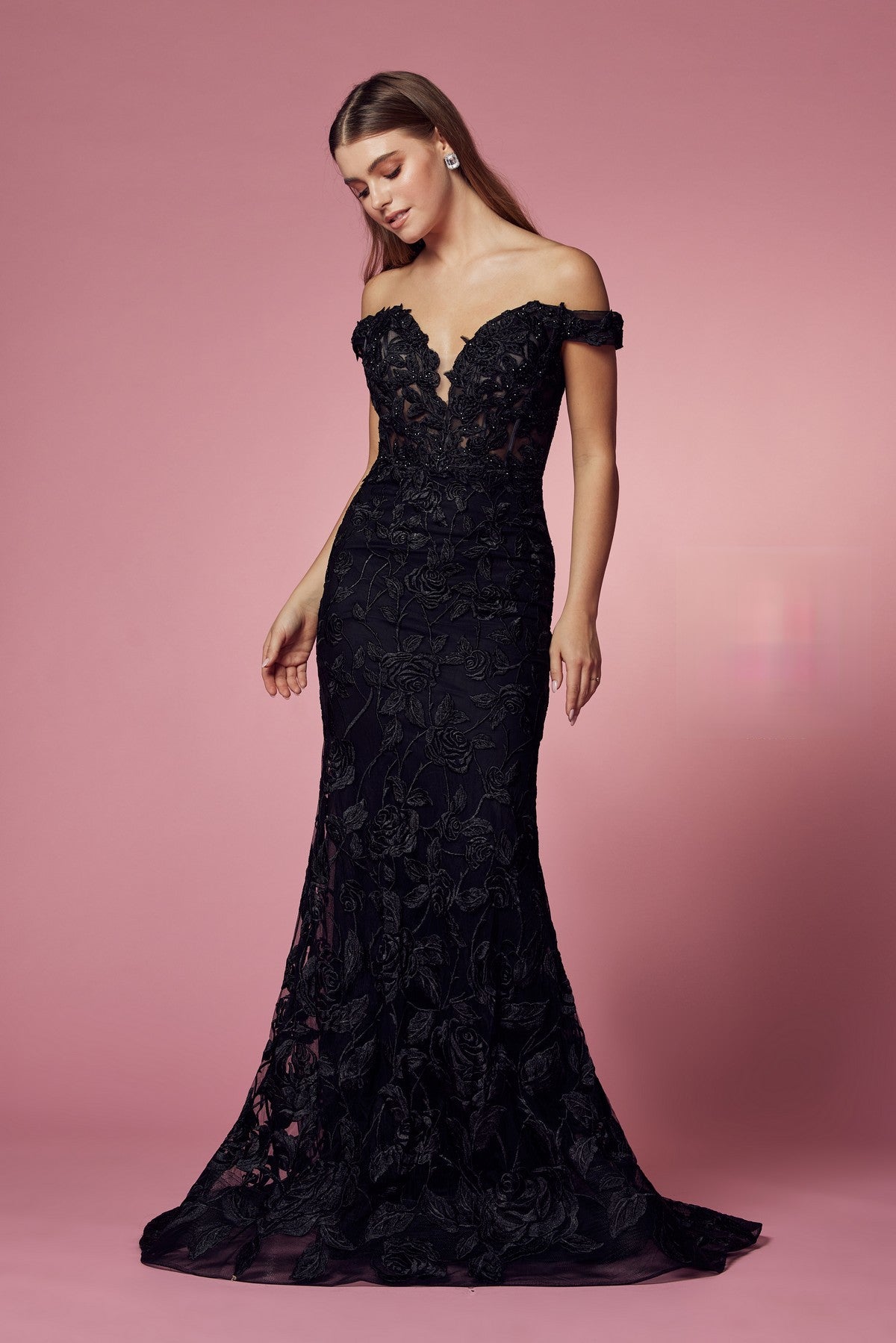 Off Shoulder Boho Inspired Mermaid Long Evening Dress NXC439-Evening Dress-smcfashion.com