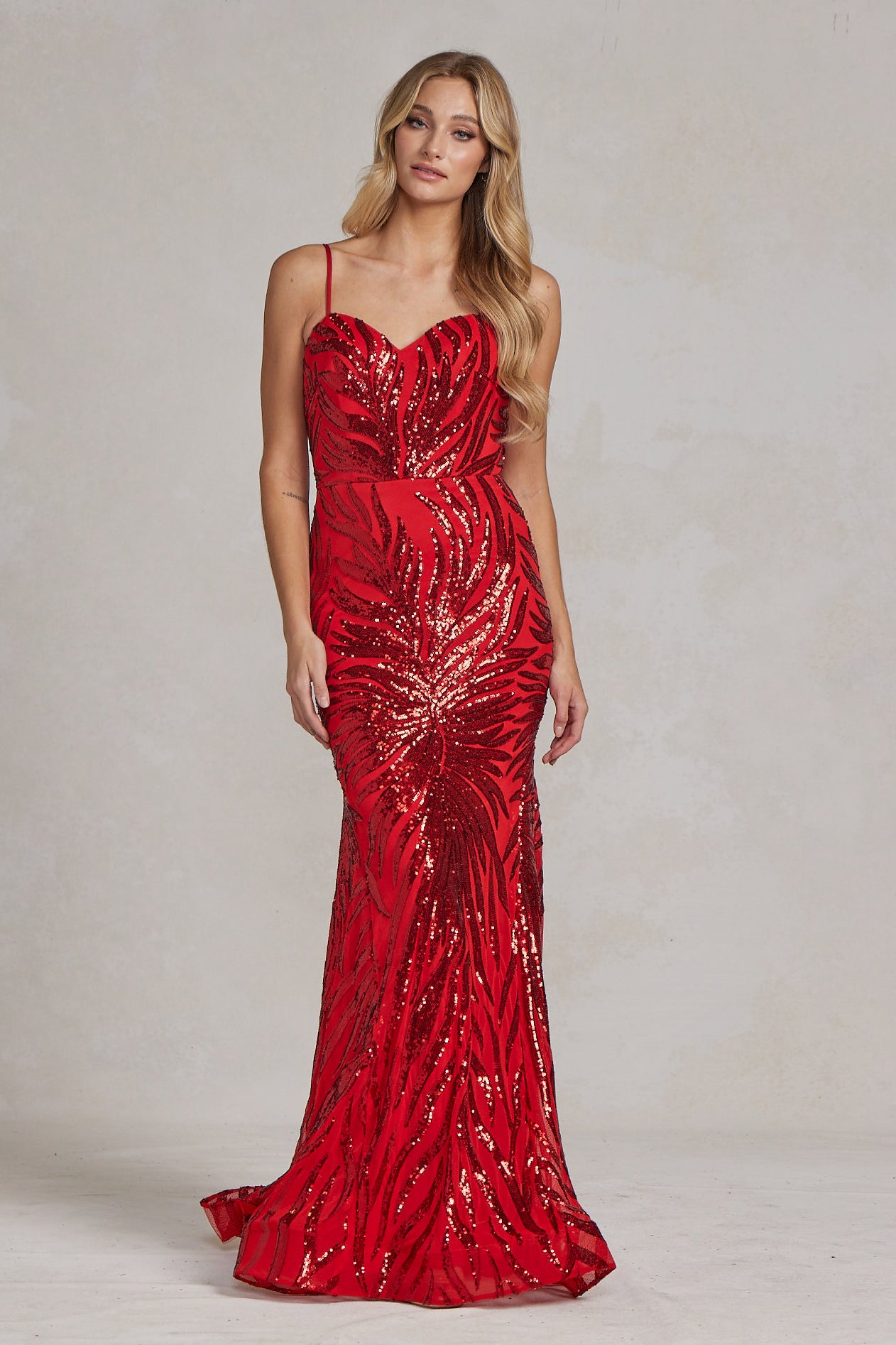 Embroidered Sequins Sweetheart Open Back Mermaid Long Evening Dress NXR1072-Evening Dress-smcfashion.com