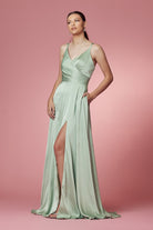 Double Breasted High Slit Long Bridesmaid & Prom Dress NXE1020-Prom Dress-smcfashion.com