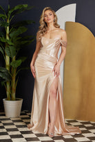 Off Shoulder Satin Open Back Long Evening Dress NXE1043-Evening Dress-smcfashion.com