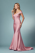 Off Shoulder Mermaid Long Evening & Mother Of The Bride Dress NXE497-Evening Dress-smcfashion.com