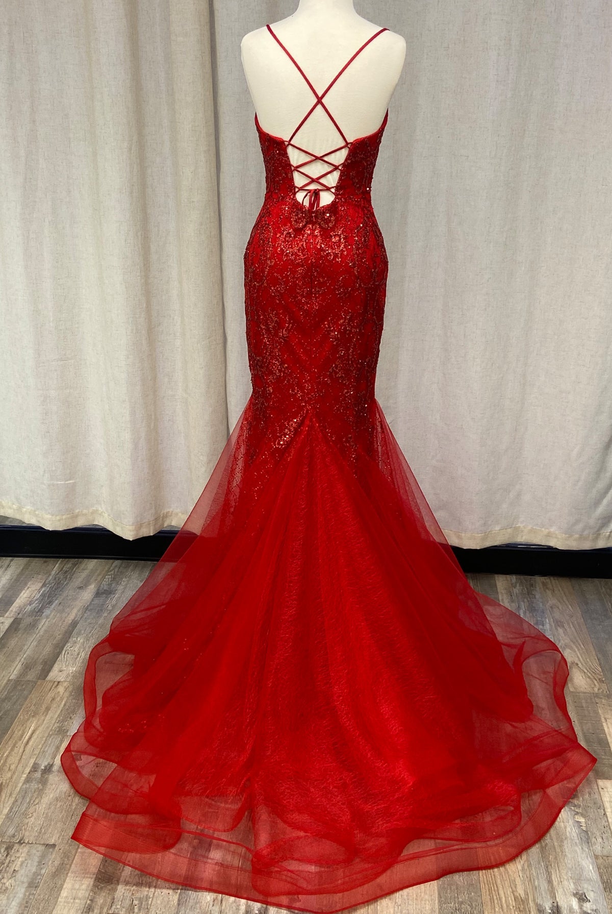 Memraid Tulle Skirt Embroidered Lace Long Prom Dress NXC1108-Prom Dress-smcfashion.com