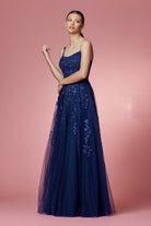 Floral Design Spaghetti Straps Long Bridesmaid & Prom Dress NXC415-Bridesmaid Dress-smcfashion.com