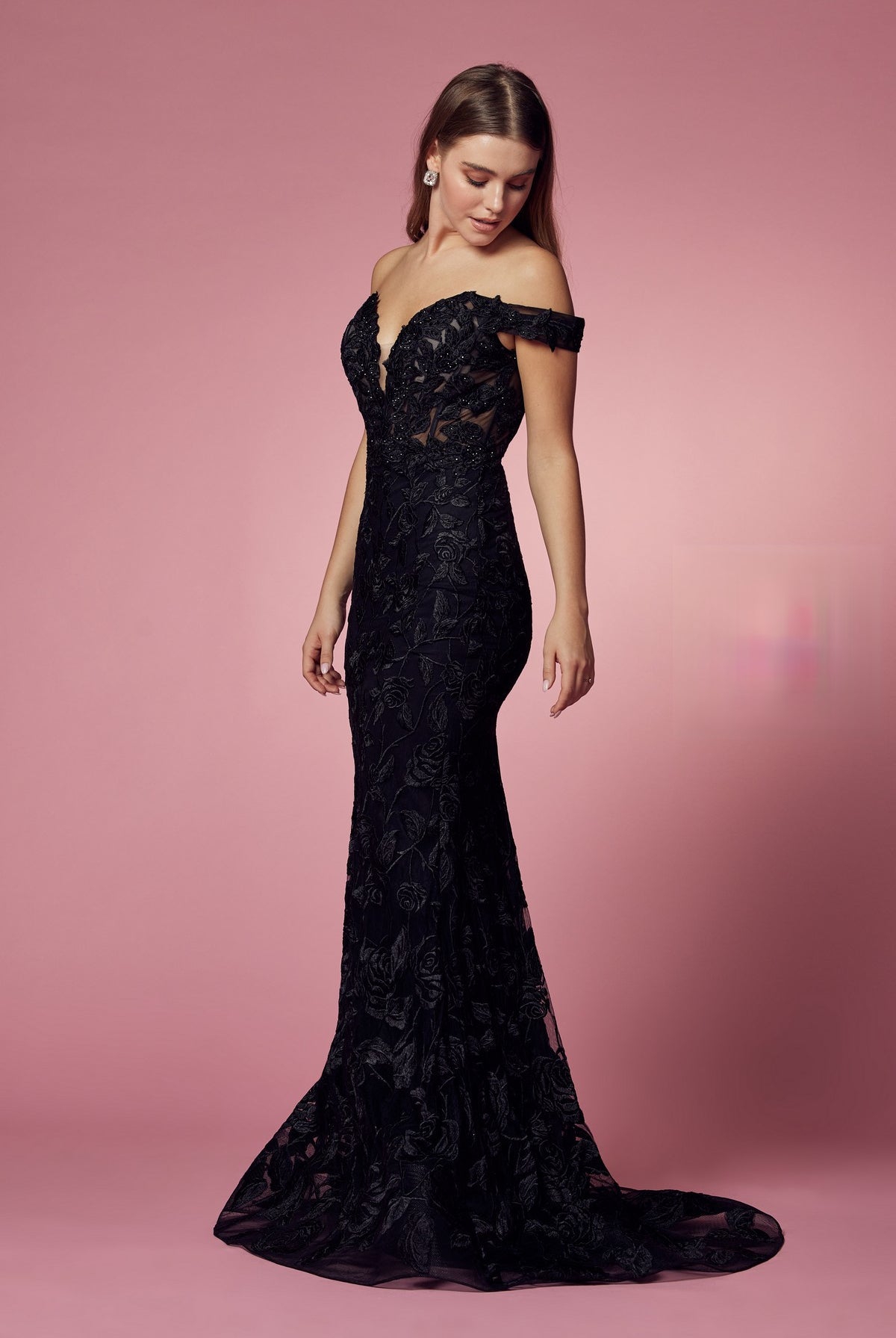 Off Shoulder Boho Inspired Mermaid Long Evening Dress NXC439-Evening Dress-smcfashion.com