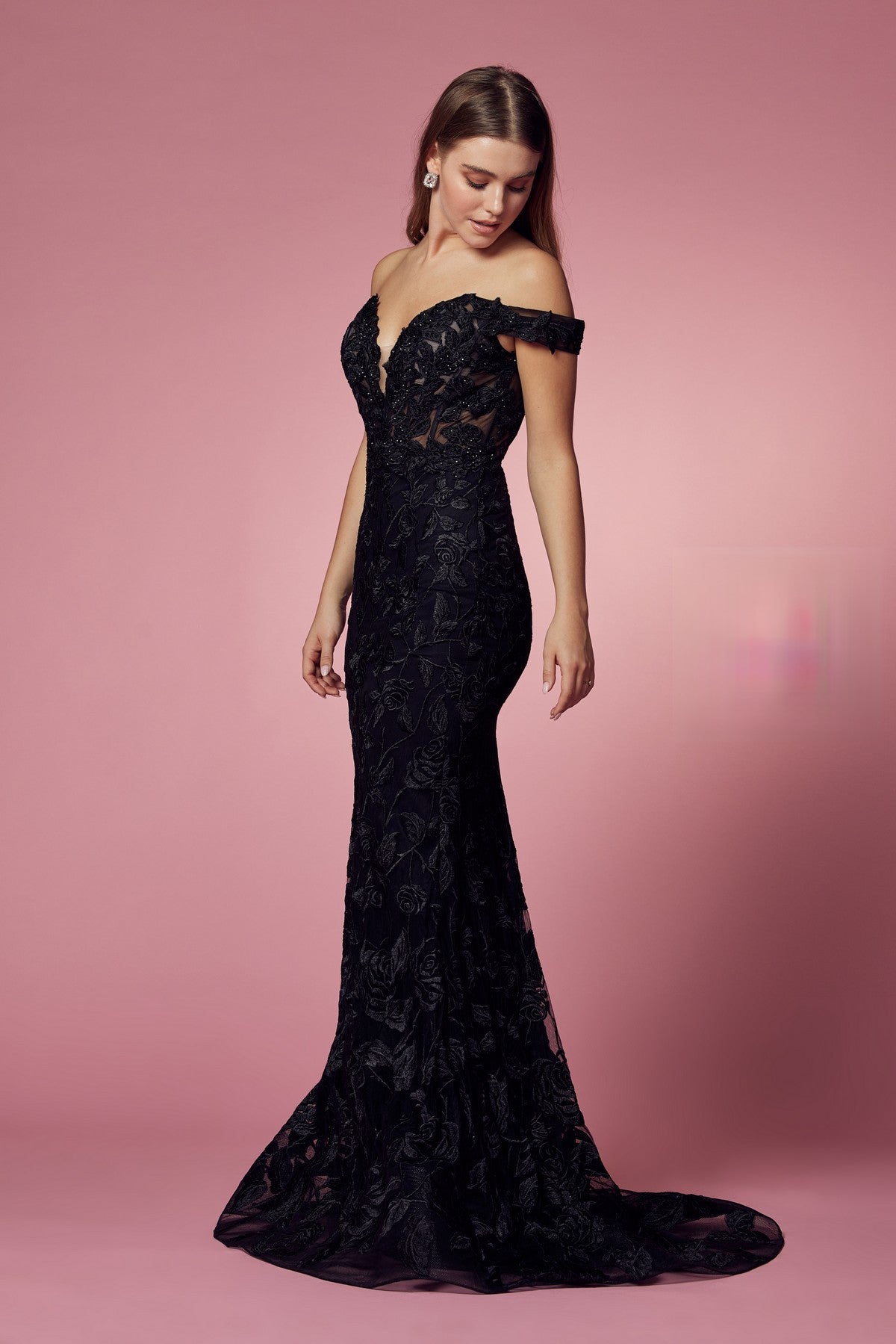 Off Shoulder Boho Inspired Mermaid Long Evening Dress NXC439-Evening Dress-smcfashion.com