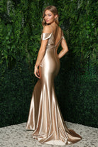 Off Shoulder Mermaid Straps Side Slit Long Evening Dress NXE1048-Evening Dress-smcfashion.com