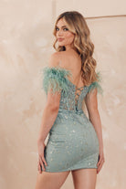 Featuring Sleeveless Sheer Bodice Sweetheart Off Shoulder Short Cocktail Dress NXL789-Cocktail Dress-smcfashion.com