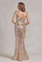 Mermaid Embroidered Sequins One Shoulder Long Evening Dress NXR1204-Evening Dress-smcfashion.com