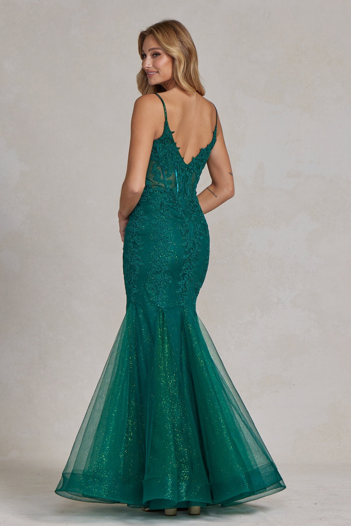 Embroidered Bodice Tulle Skirt Mermaid Long Prom Dress NXP1170-Prom Dress-smcfashion.com