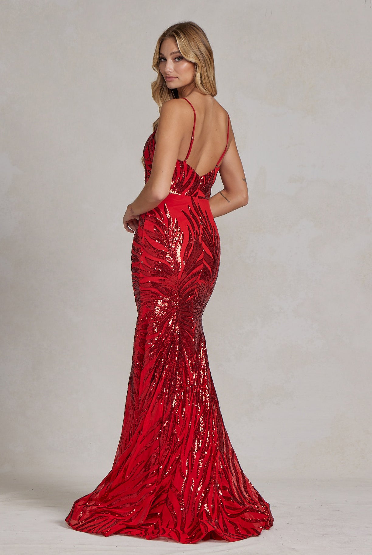 Embroidered Sequins Sweetheart Open Back Mermaid Long Evening Dress NXR1072-Evening Dress-smcfashion.com