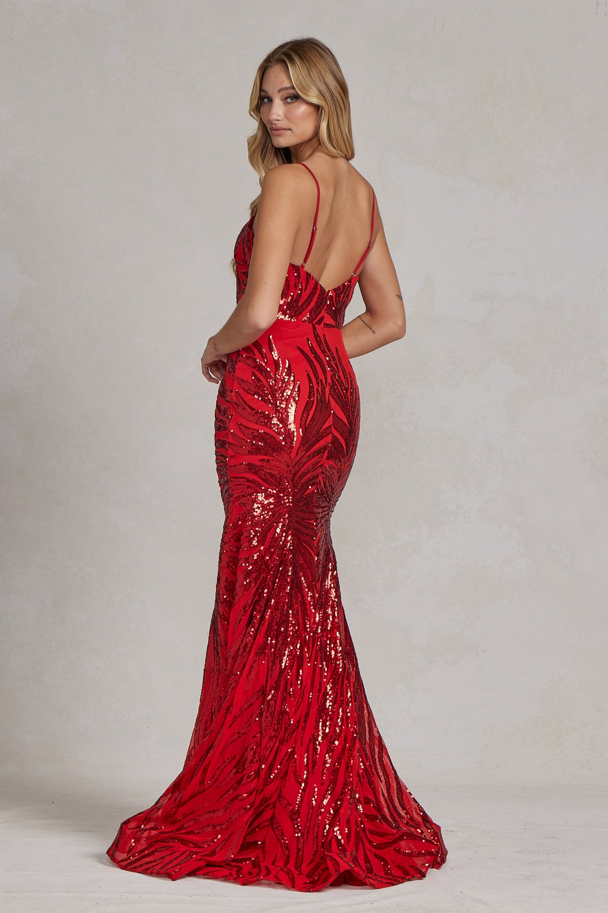 Embroidered Sequins Sweetheart Open Back Mermaid Long Evening Dress NXR1072-Evening Dress-smcfashion.com