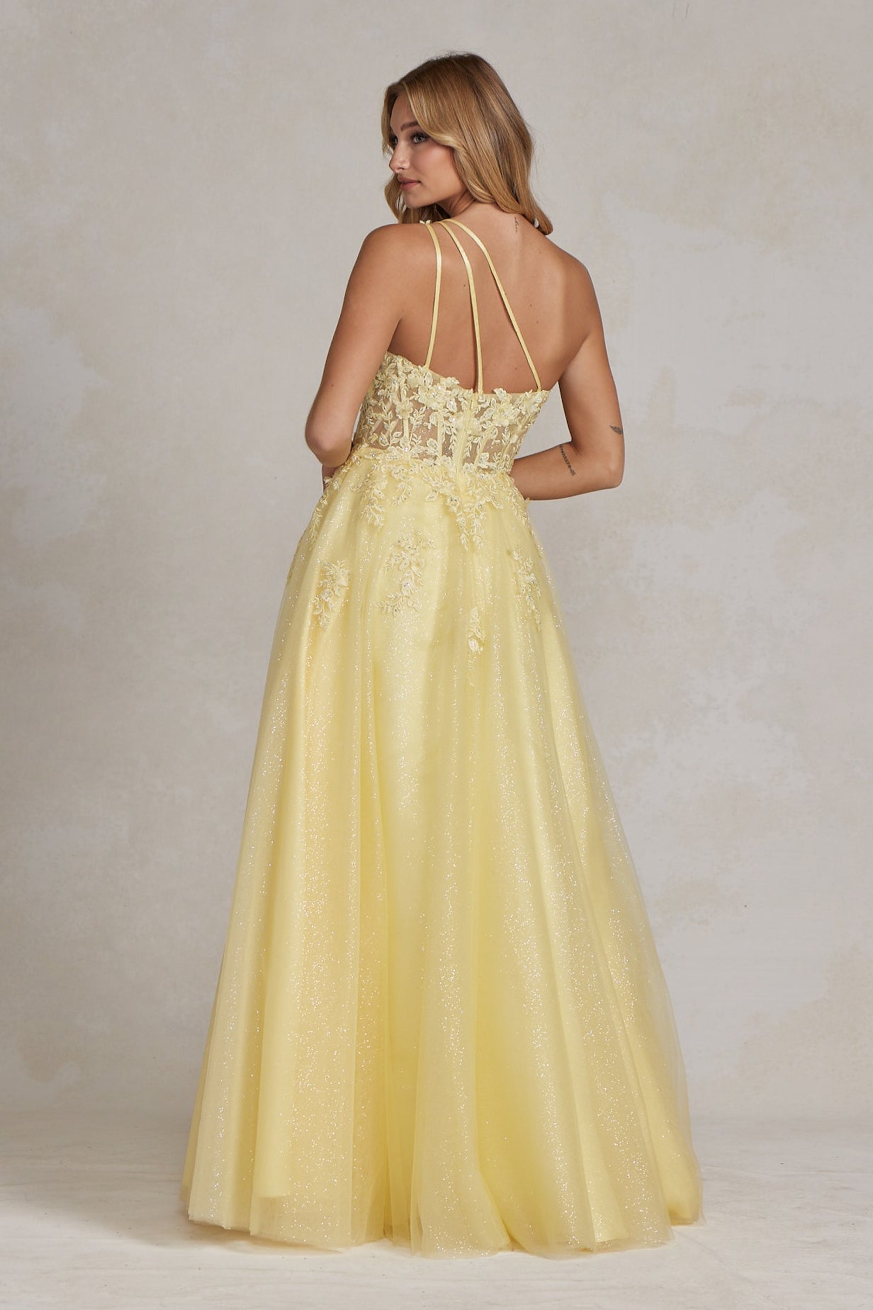 A-Line Embroidered Bodice Halter Open Back Long Prom Dress NXT1143-Prom Dress-smcfashion.com