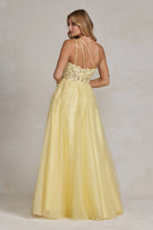 A-Line Embroidered Bodice Halter Open Back Long Prom Dress NXT1143-Prom Dress-smcfashion.com