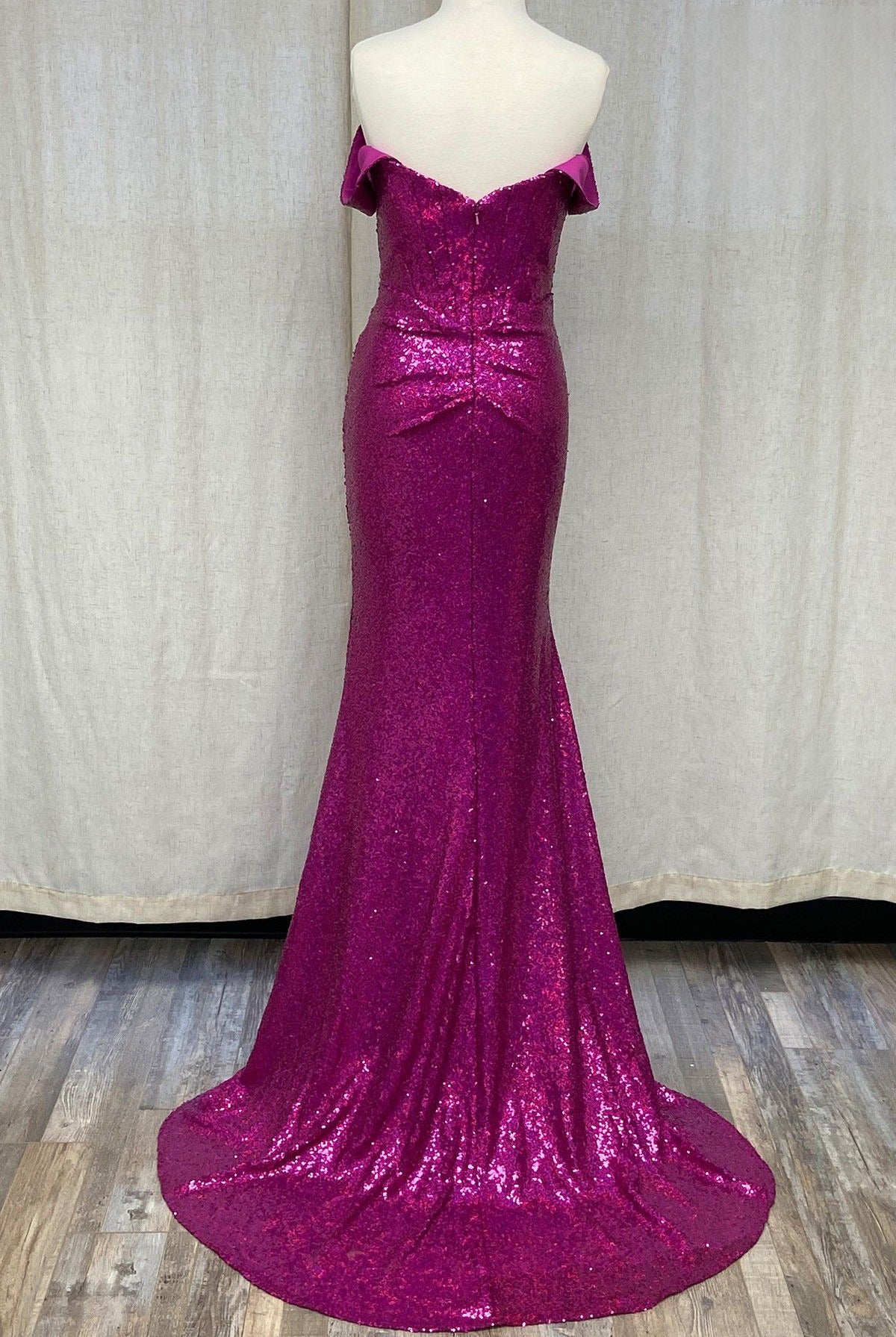 Off Shoulder Embroidered Sequins Open Back Long Prom Dress NXR1203-Prom Dress-smcfashion.com