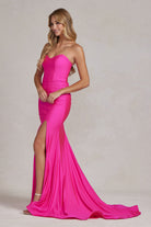 Side Slit Strapless Memraid Sweetheart Long Evening Dress NXT1139-Evening Dress-smcfashion.com